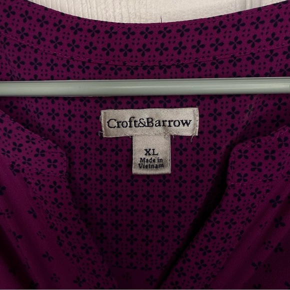 Croft & Barrow Women’s Purple Flowy Blouse Elegant Size XL GUC - Picture 3 of 6